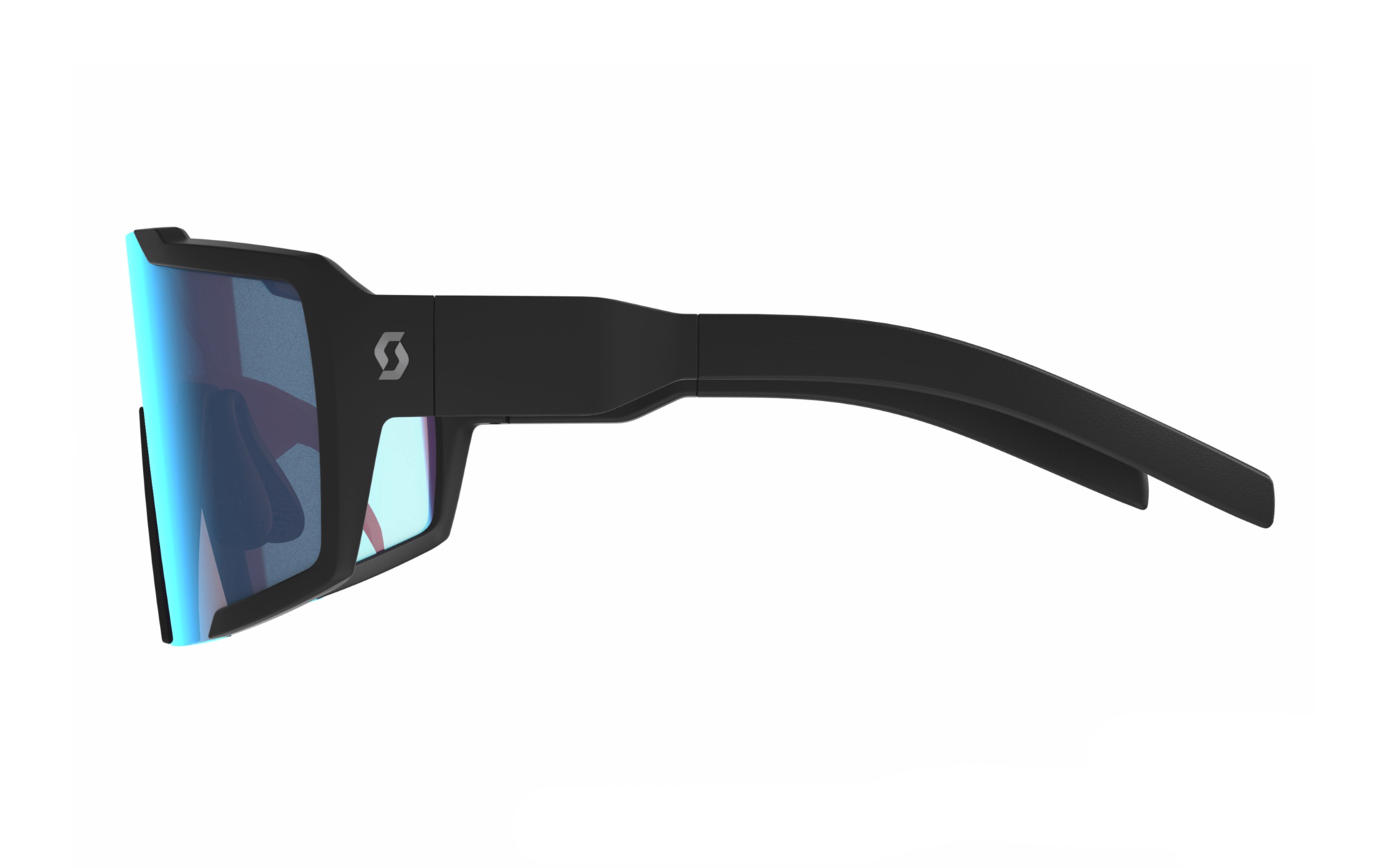 SCOTT SHIELD SUNGLASSES black matt / blue chrome enhancer- Baldoni Bike  Shop Forlì