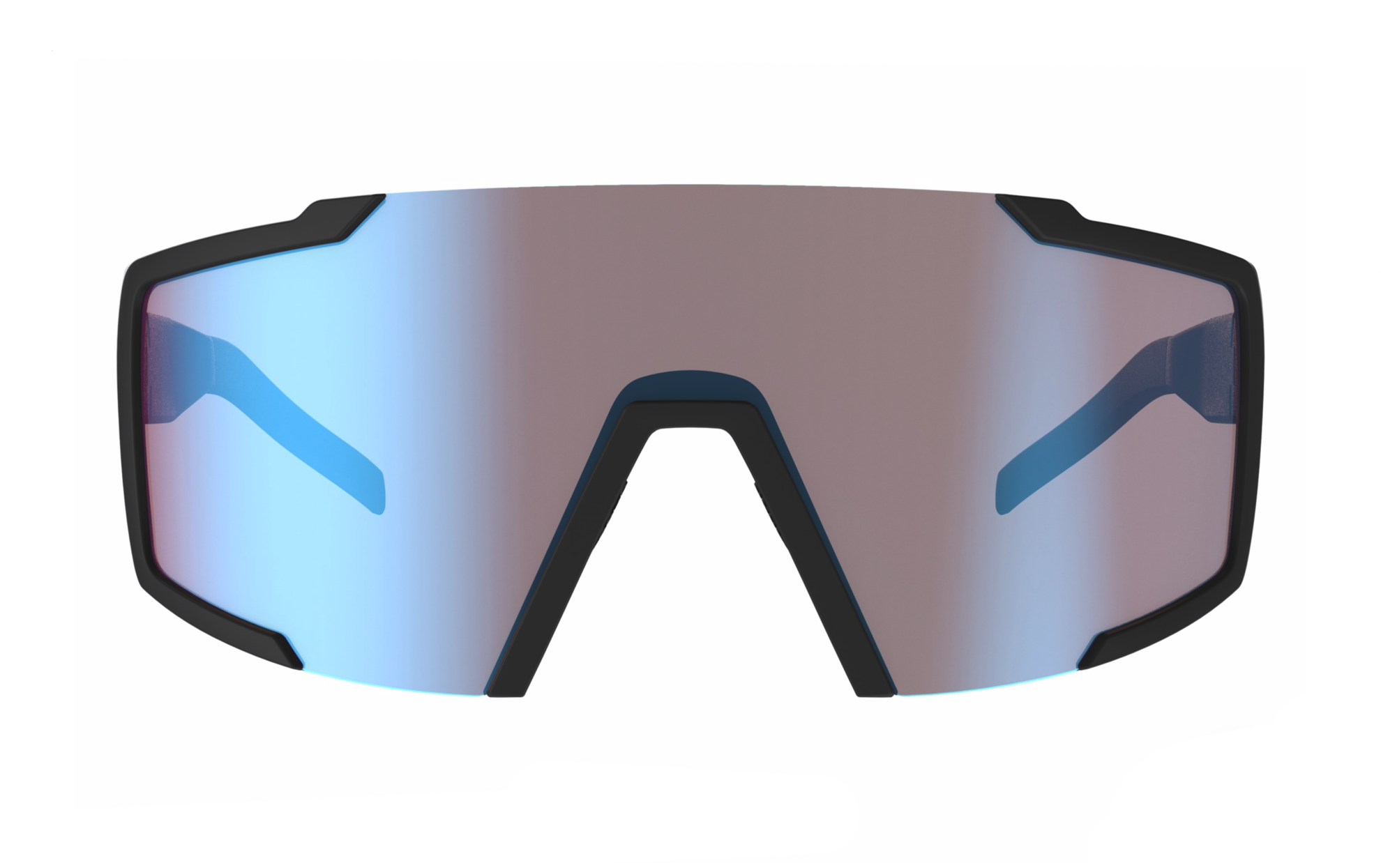 SCOTT SHIELD SUNGLASSES black matt / blue chrome enhancer- Baldoni Bike  Shop Forlì