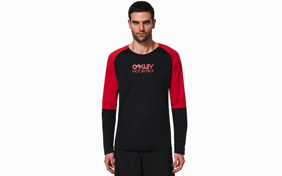 Picture of OAKLEY SWITCHBACK LS TRAIL TEE Black stone/Red