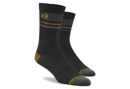 Picture of CRANKBROTHER Calza Icon MTB Socks - Black/Gold